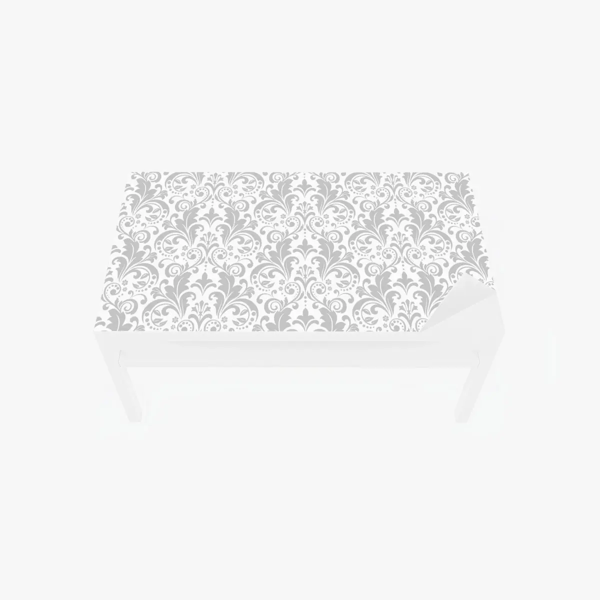 Tischaufkleber und Schreibtischaufkleber elegantes graues damastmuster – Pixers®