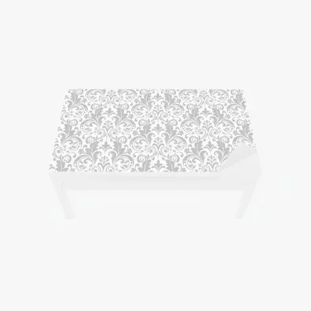 Tischaufkleber und Schreibtischaufkleber elegantes graues damastmuster – Pixers®