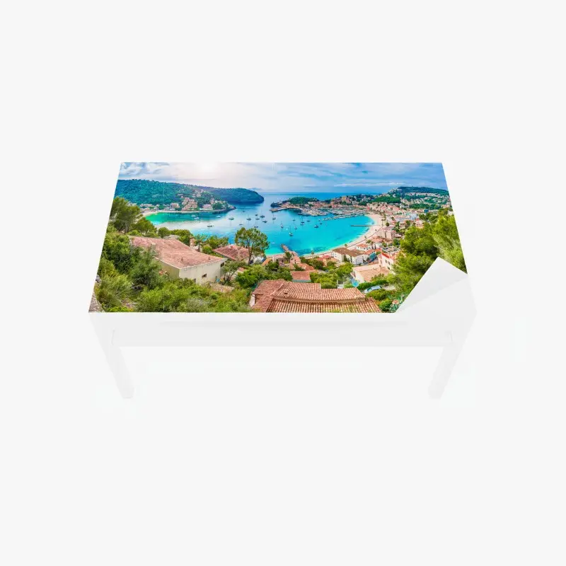 Tischaufkleber und Schreibtischaufkleber sonnige panoramaaufnahme von Port de Soller