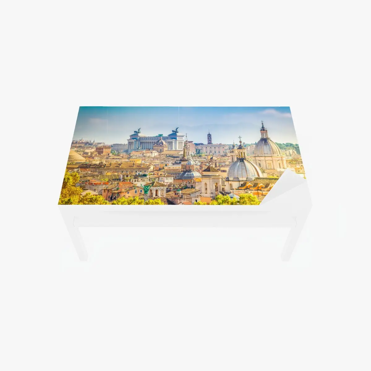 Tischaufkleber und Schreibtischaufkleber sonnige skyline von Rom mit kuppeln – Pixers®