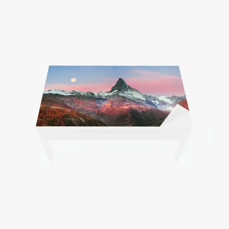 Tischaufkleber und Schreibtischaufkleber herbstliche panoramaaufnahme des Matterhorns bei sonnenuntergang