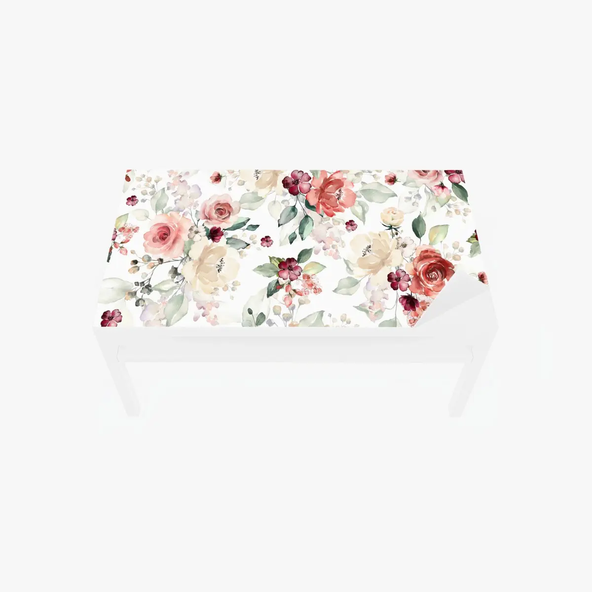 Tischaufkleber und Schreibtischaufkleber zartes aquarell rosenmuster – Pixers®