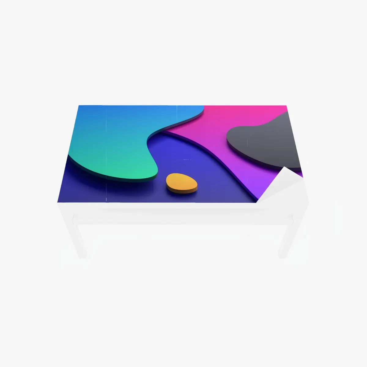 Tischaufkleber und Schreibtischaufkleber lebhafte abstrakte 3d-kurven – Pixers®
