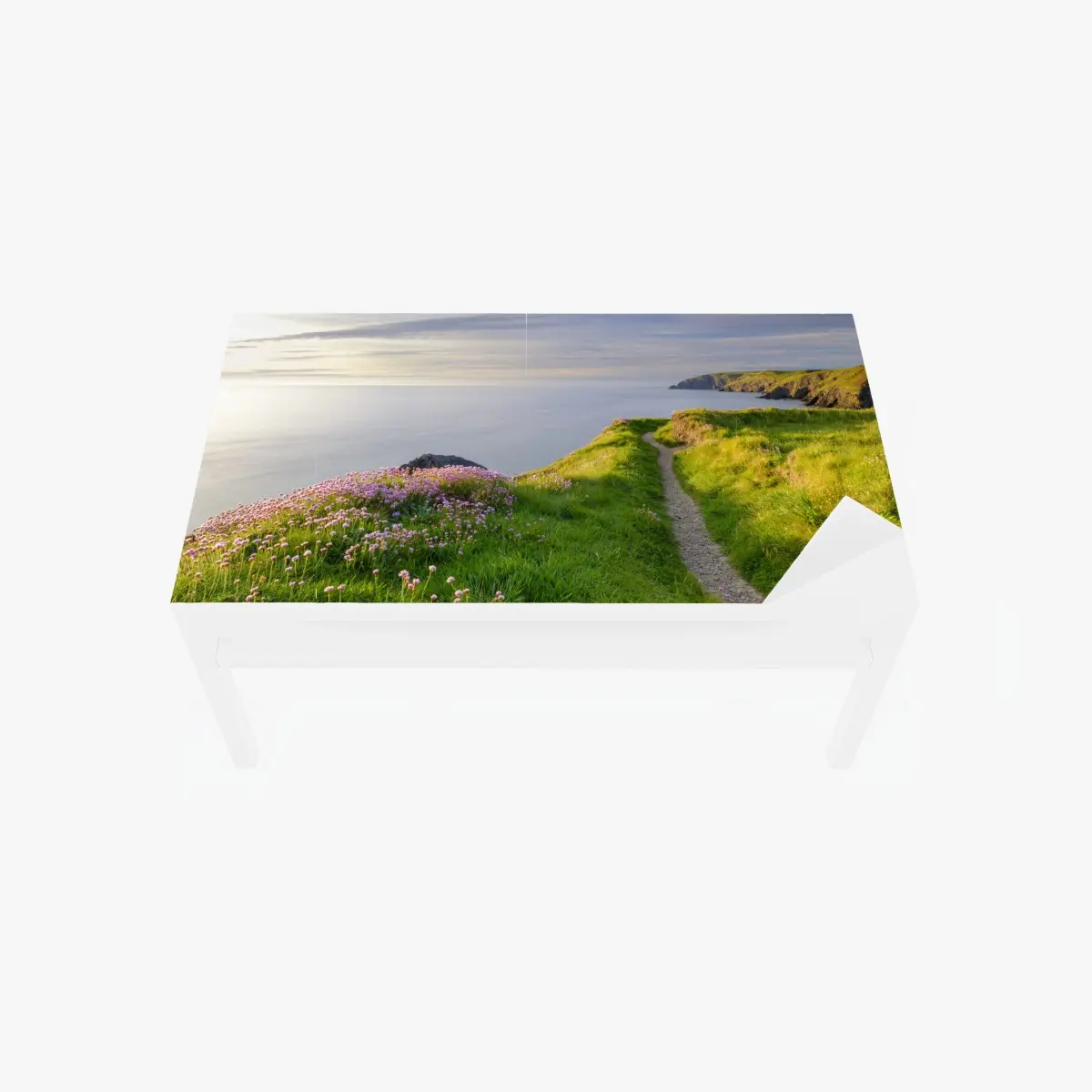 Tischaufkleber und Schreibtischaufkleber Ceibwr Bay küstenpfad bei dämmerung – Pixers®