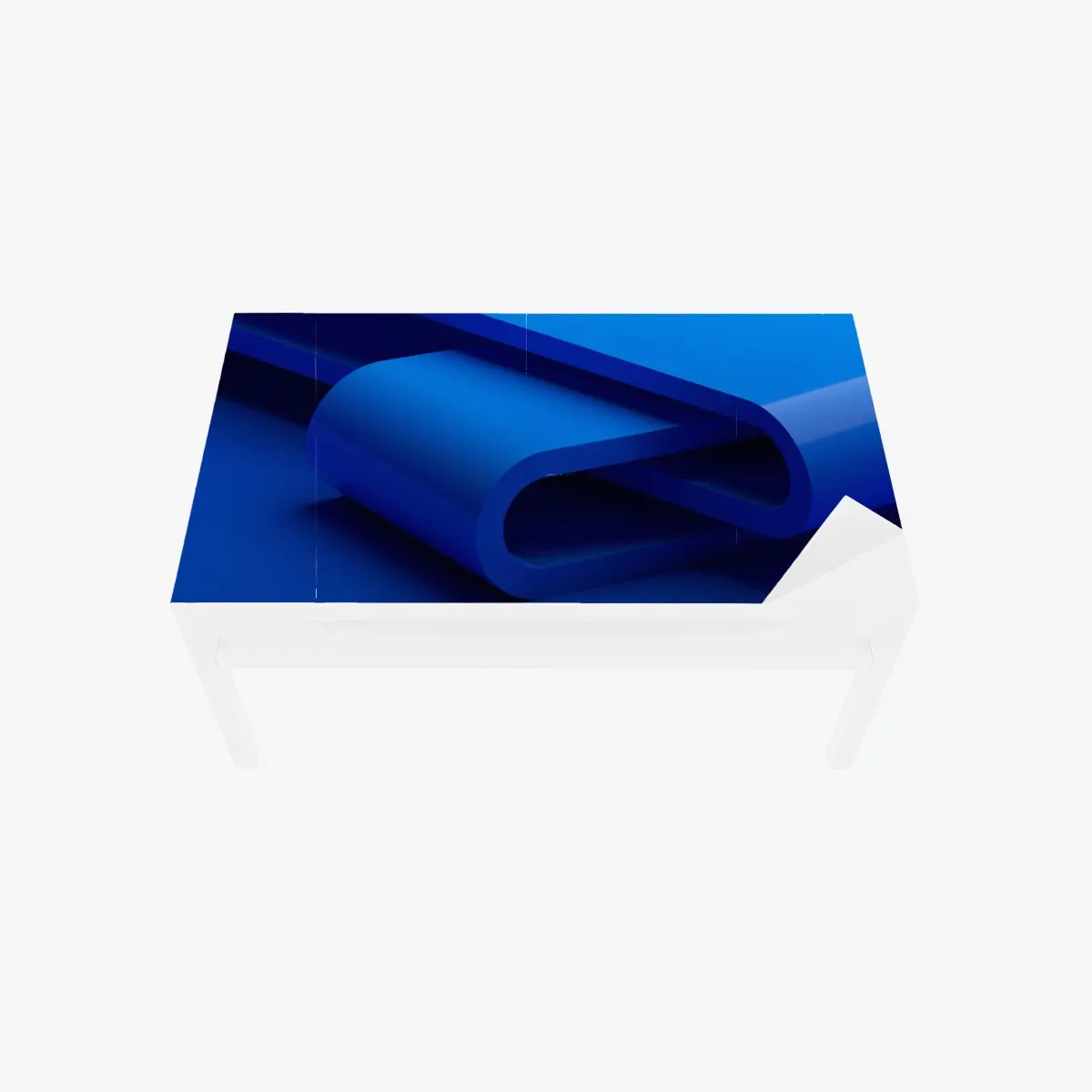 Tischaufkleber und Schreibtischaufkleber minimalistische blaue geometrische schleife – Pixers®