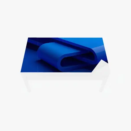 Tischaufkleber und Schreibtischaufkleber minimalistische blaue geometrische schleife – Pixers®