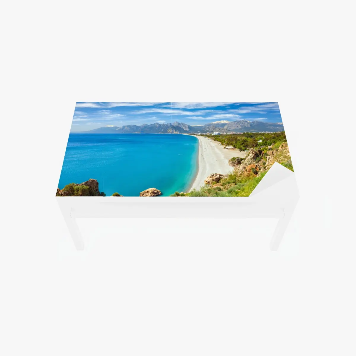 Tischaufkleber und Schreibtischaufkleber ruhiger strand von Konyaalti, Antalya – Pixers®