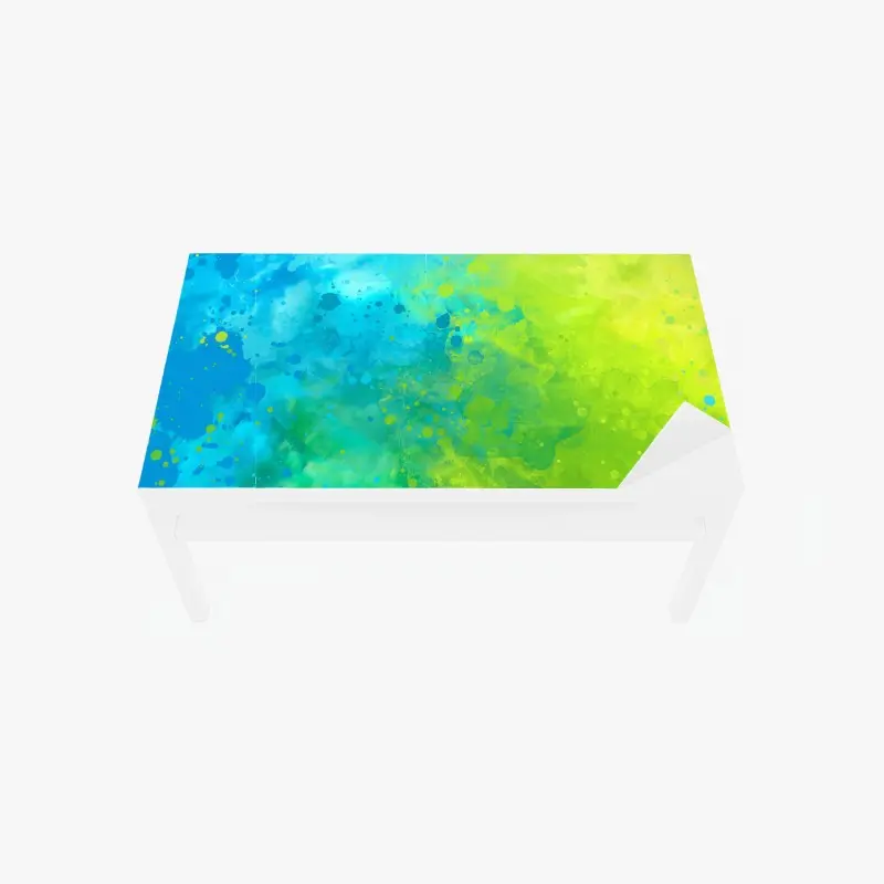 Tischaufkleber und Schreibtischaufkleber lebhafte türkis und limetten aquarellspritzer