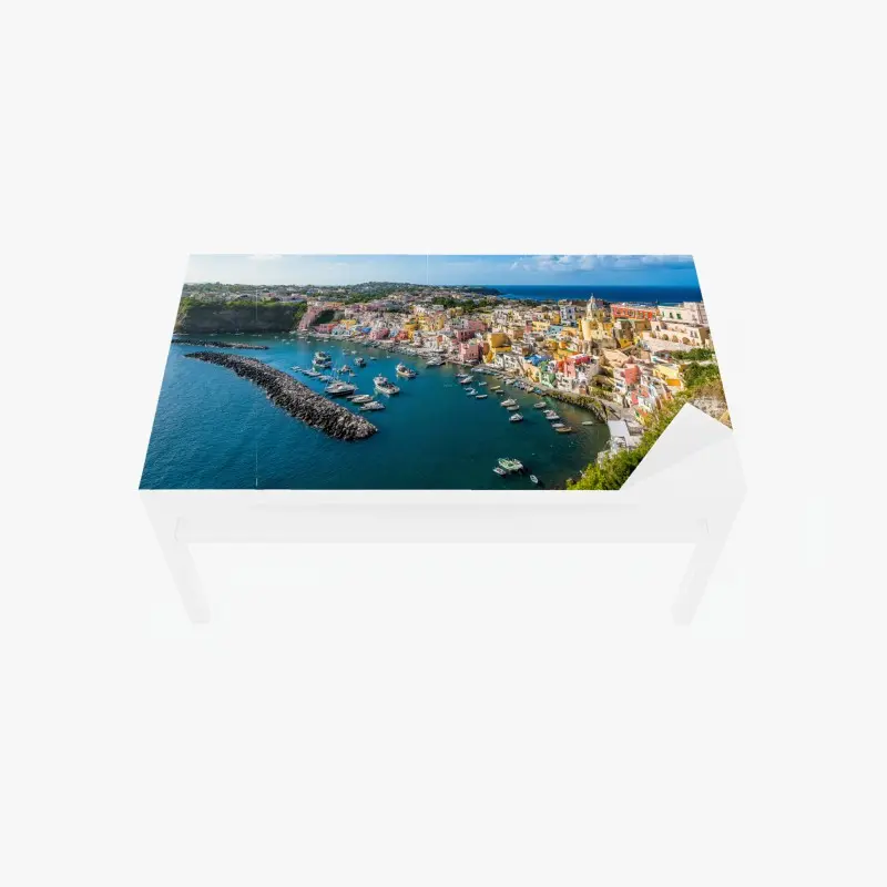 Tischaufkleber und Schreibtischaufkleber bunte panoramaufnahme eines Mittelmeerhafens