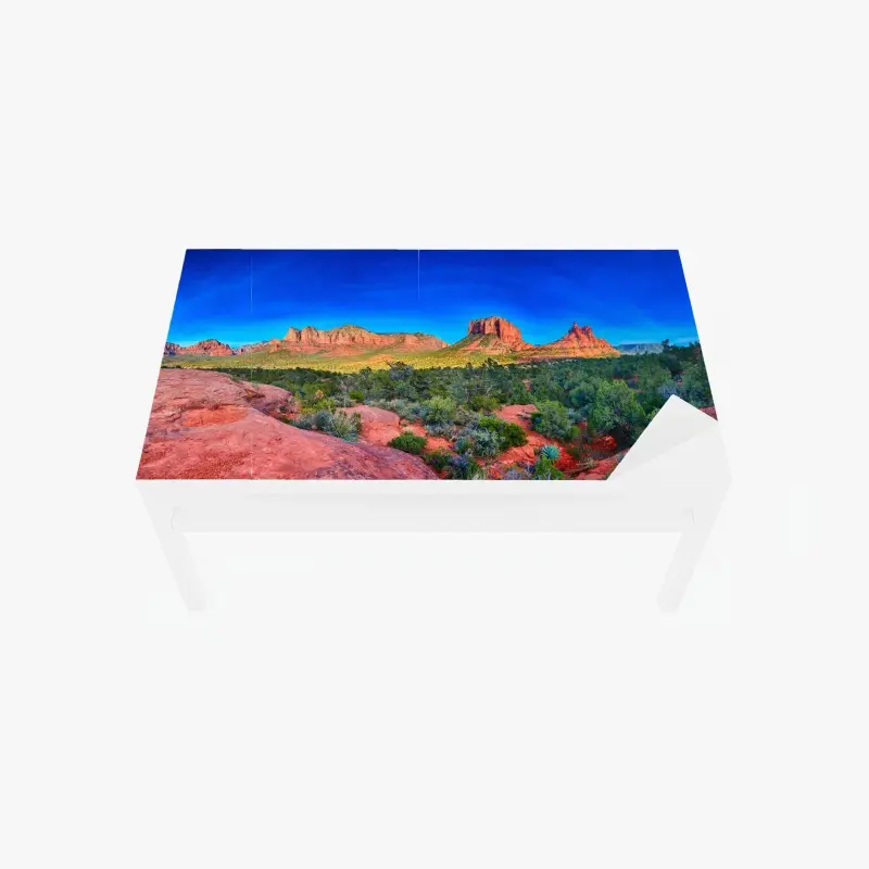 Tischaufkleber und Schreibtischaufkleber panoramablick auf Bell Rock und Courthouse Butte, Sedona
