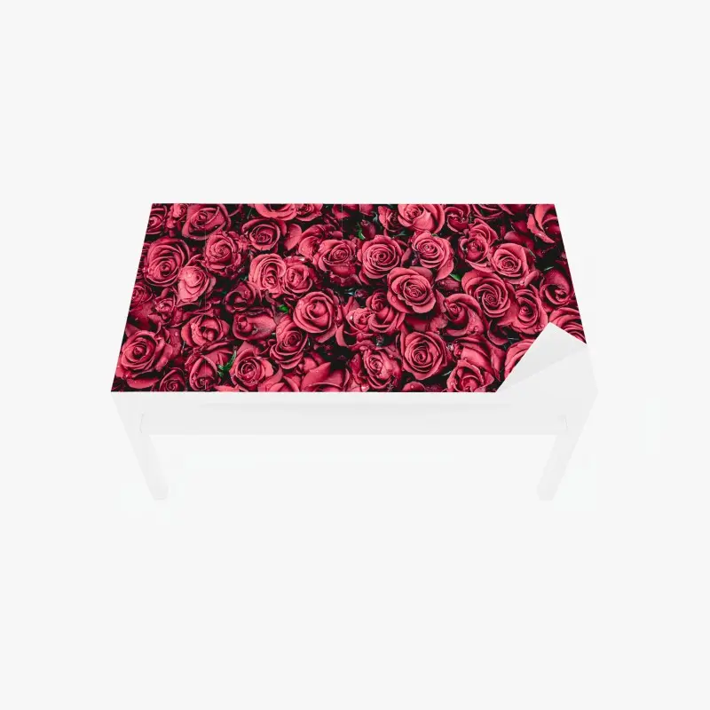 Tischaufkleber und Schreibtischaufkleber pralle rote rosen wandbild