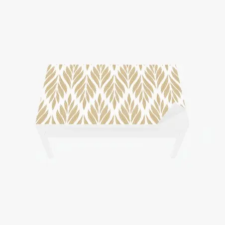 Tischaufkleber und Schreibtischaufkleber goldenes blattmuster nahtloses design – Pixers®