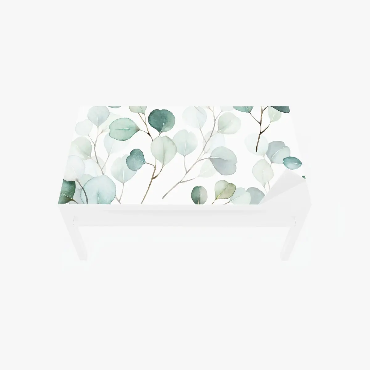Tischaufkleber und Schreibtischaufkleber zarter eukalyptus-aquarell blättermuster – Pixers®