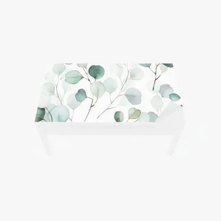 Tischaufkleber und Schreibtischaufkleber zarter eukalyptus-aquarell blättermuster – Pixers®