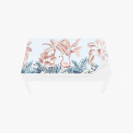 Tischaufkleber und Schreibtischaufkleber pastell tropischer flamingo garten – Pixers®
