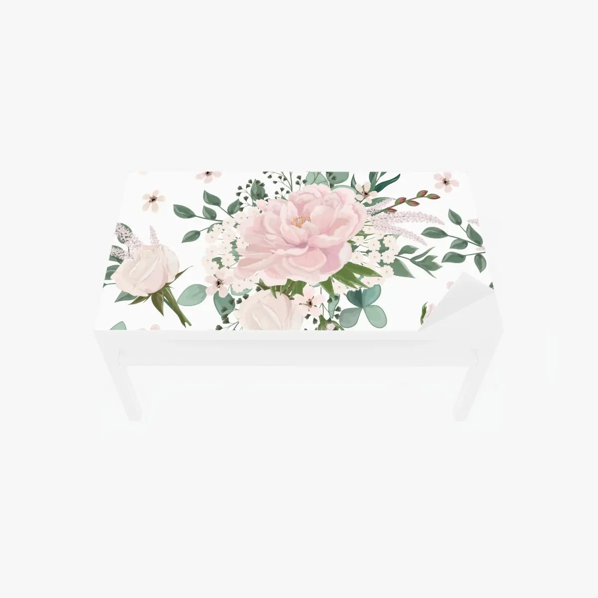 Tischaufkleber und Schreibtischaufkleber zartes rosa pfingstrosenmuster – Pixers®
