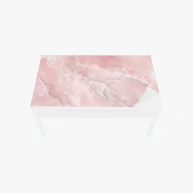Tischaufkleber und Schreibtischaufkleber zarte rosa marmortextur