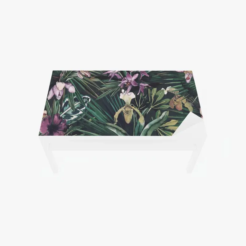Tischaufkleber und Schreibtischaufkleber tropische orchideen in aquarell und palmblättern