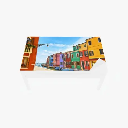 Tischaufkleber und Schreibtischaufkleber bunte kanalhäuser von Burano – Pixers®