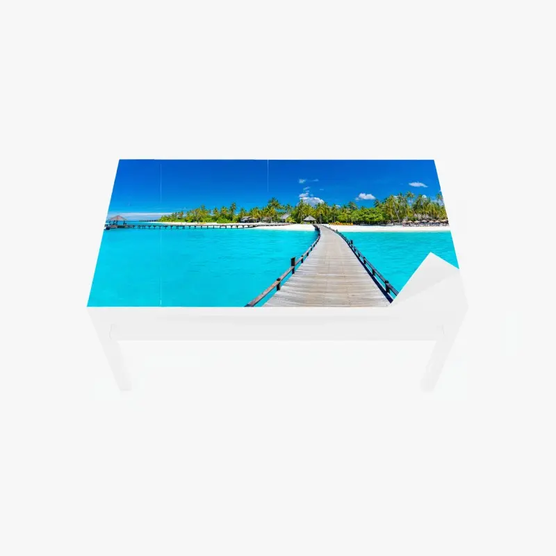 Tischaufkleber und Schreibtischaufkleber tropischer türkiser strand