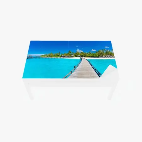 Tischaufkleber und Schreibtischaufkleber tropischer türkiser strand – Pixers®