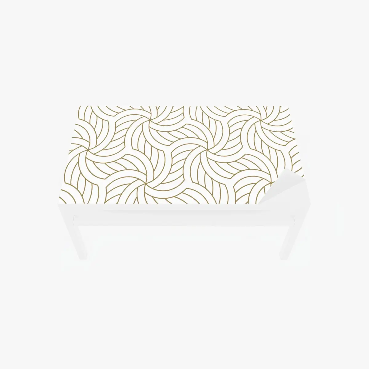 Tischaufkleber und Schreibtischaufkleber goldenes geometrisches wirbelmuster – Pixers®