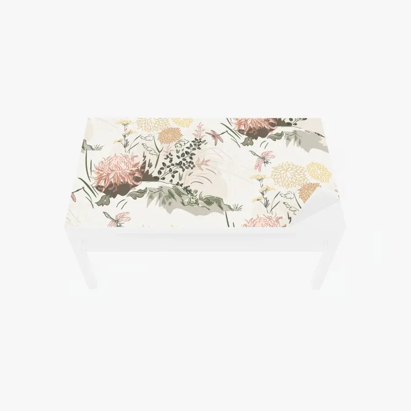 Tischaufkleber und Schreibtischaufkleber zartes pastell-blumenmuster