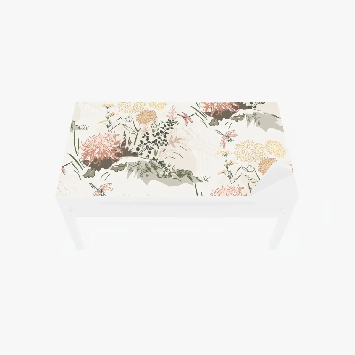 Tischaufkleber und Schreibtischaufkleber zartes pastell-blumenmuster – Pixers®