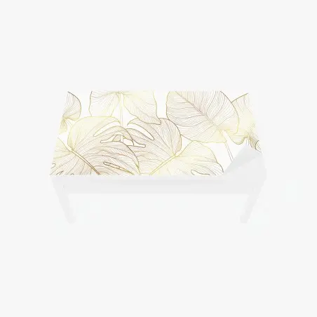 Tischaufkleber und Schreibtischaufkleber goldene botanische blattzeichnung – Pixers®