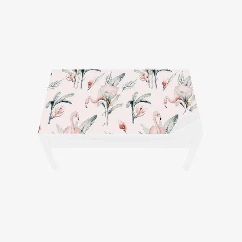 Tischaufkleber und Schreibtischaufkleber aquarell flamingo tropisches muster