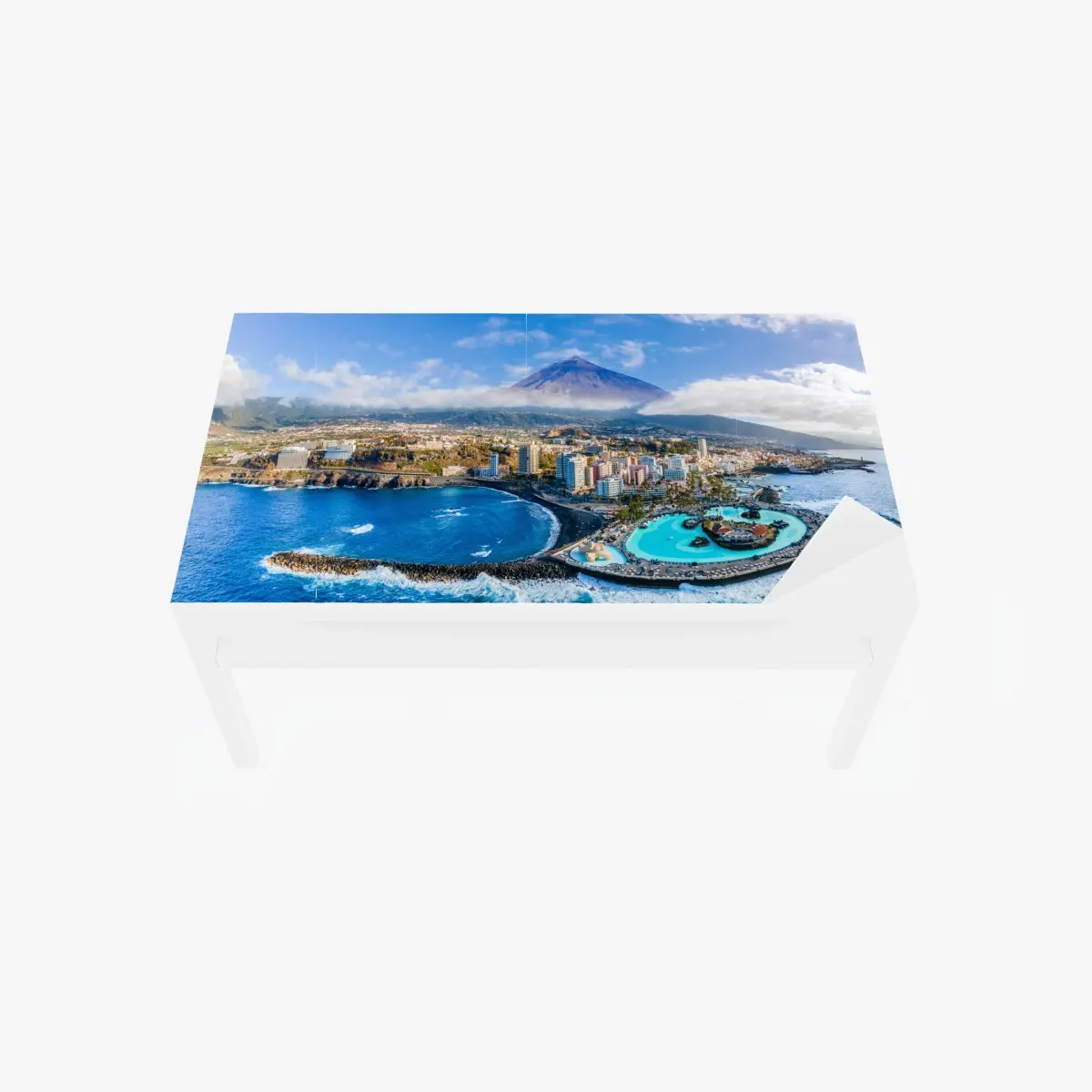 Tischaufkleber und Schreibtischaufkleber luftpanorama der küste von Teneriffa mit dem Mount Teide – Pixers®