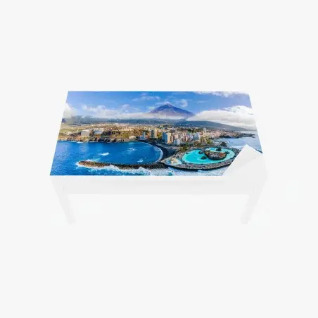 Tischaufkleber und Schreibtischaufkleber luftpanorama der küste von Teneriffa mit dem Mount Teide – Pixers®