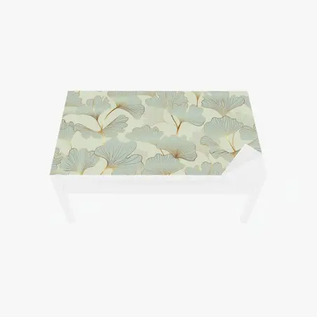 Tischaufkleber und Schreibtischaufkleber pastell ginkgo blättermuster mit goldakzenten – Pixers®