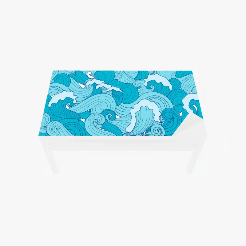 Tischaufkleber und Schreibtischaufkleber blaue ozeanwellen illustration