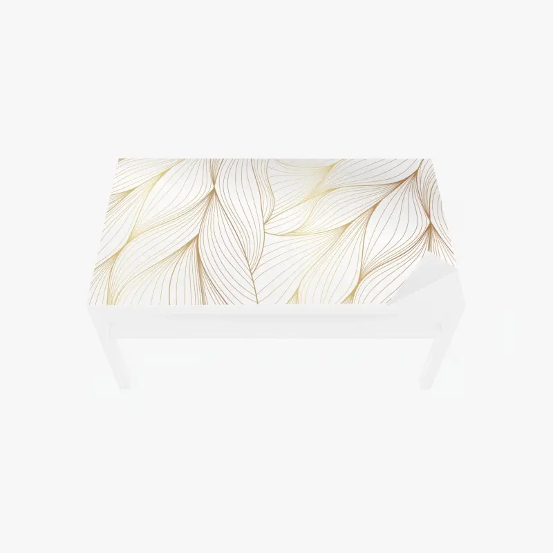 Tischaufkleber und Schreibtischaufkleber goldene fließende linien abstraktes design