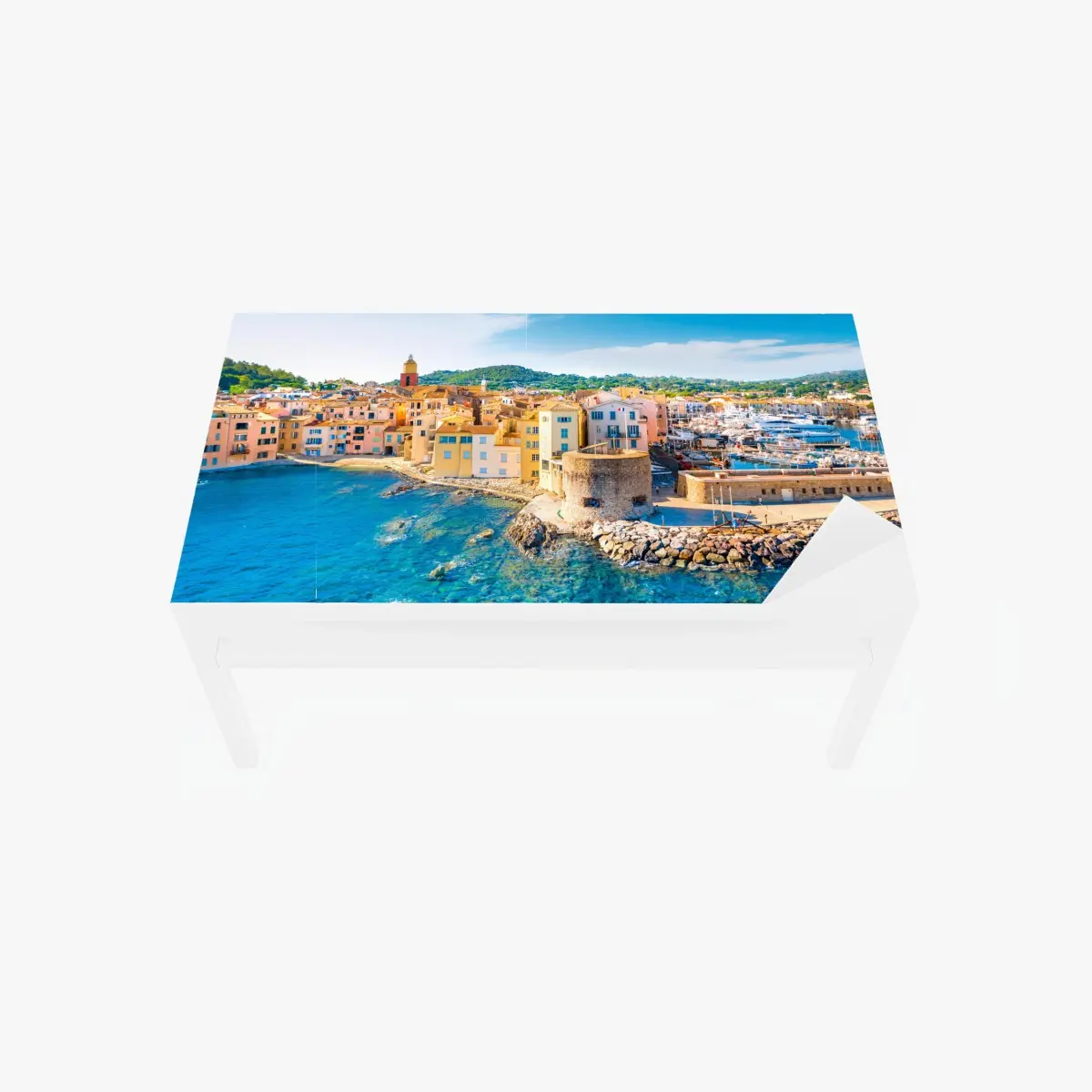 Tischaufkleber und Schreibtischaufkleber sonniger Mittelmeerhafen – Pixers®