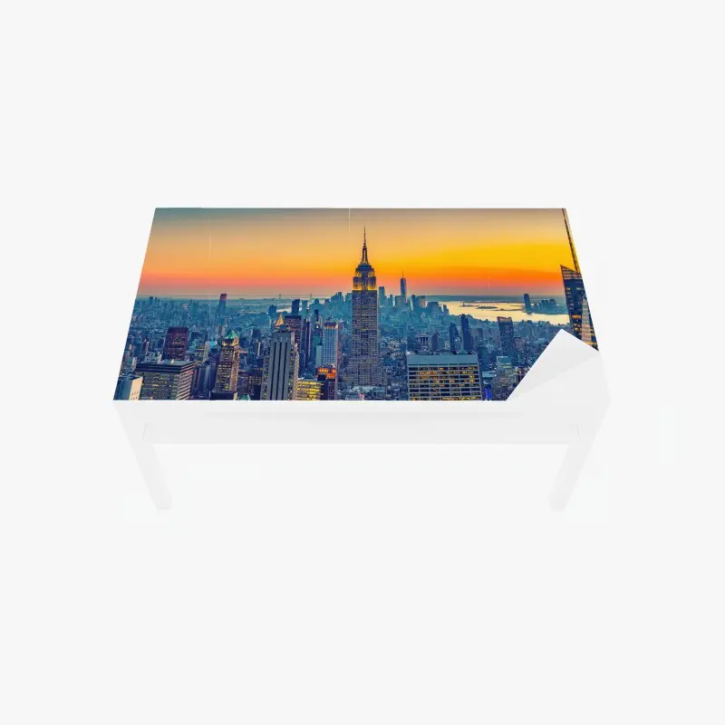 Tischaufkleber und Schreibtischaufkleber sonnenuntergang über New York