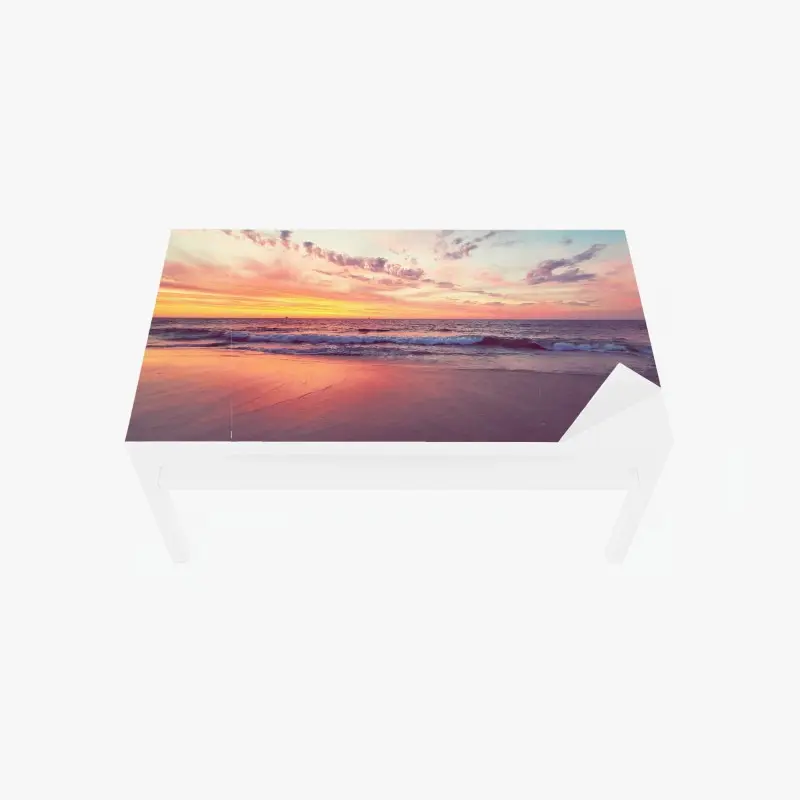 Tischaufkleber und Schreibtischaufkleber pastelliger sonnenuntergang über ruhigem meer