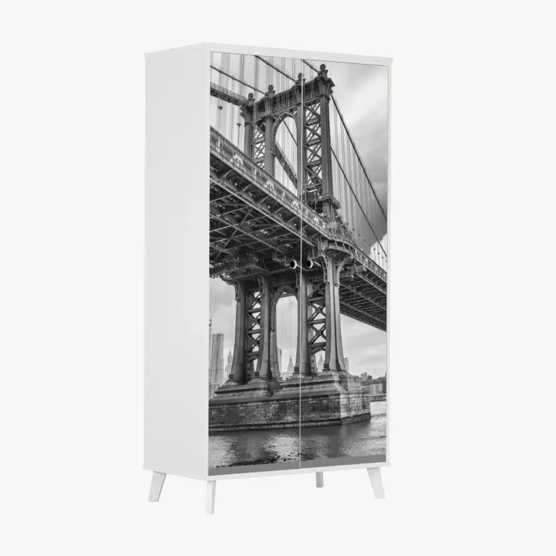 Schrankaufkleber blick auf die Manhattan Bridge und die skyline von New York