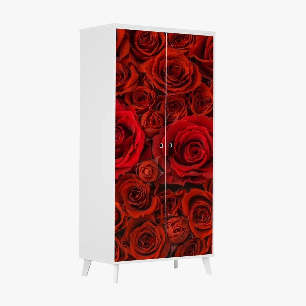 Schrankaufkleber prunkvolle collage roter rosen – Pixers®