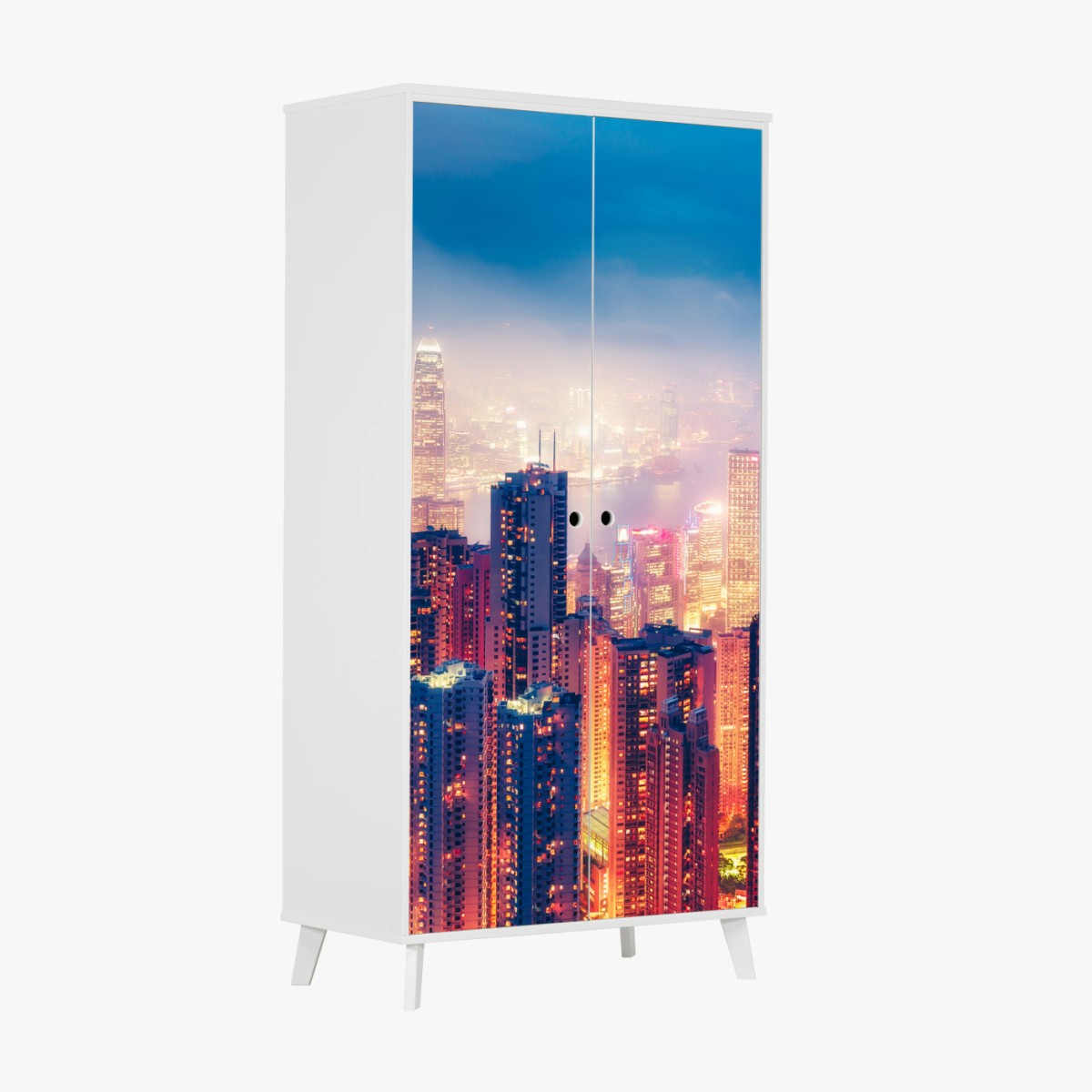 Schrankaufkleber Hongkong nächtliche skyline vom Victoria Peak – Pixers®