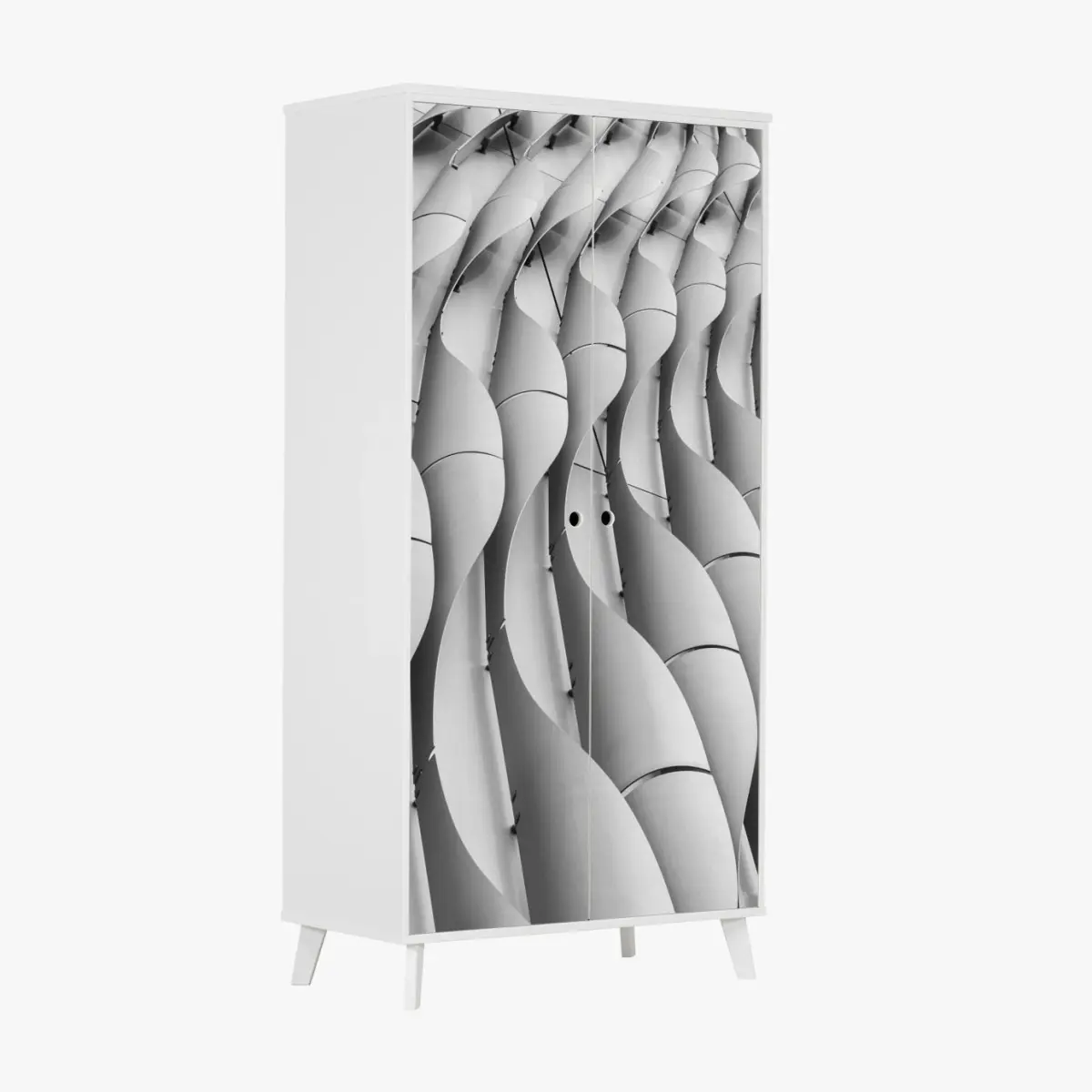 Schrankaufkleber gewelltes architekturmotiv in graustufen – Pixers®