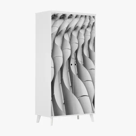 Schrankaufkleber gewelltes architekturmotiv in graustufen – Pixers®