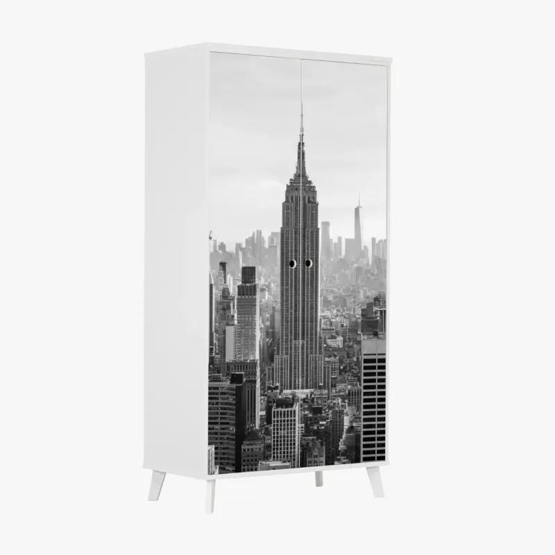 Schrankaufkleber New York skyline in schwarzweiß
