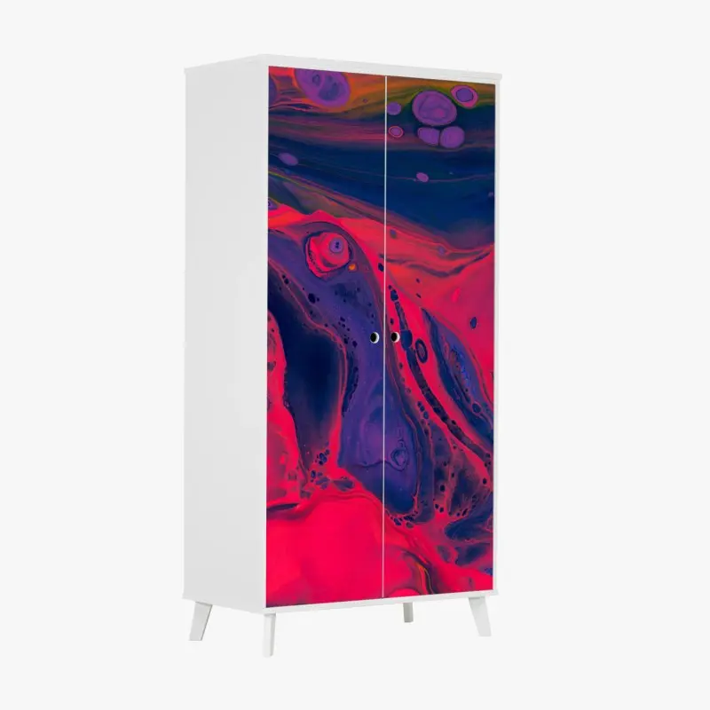 Schrankaufkleber leuchtende pinke abstrakte flüssige kunst