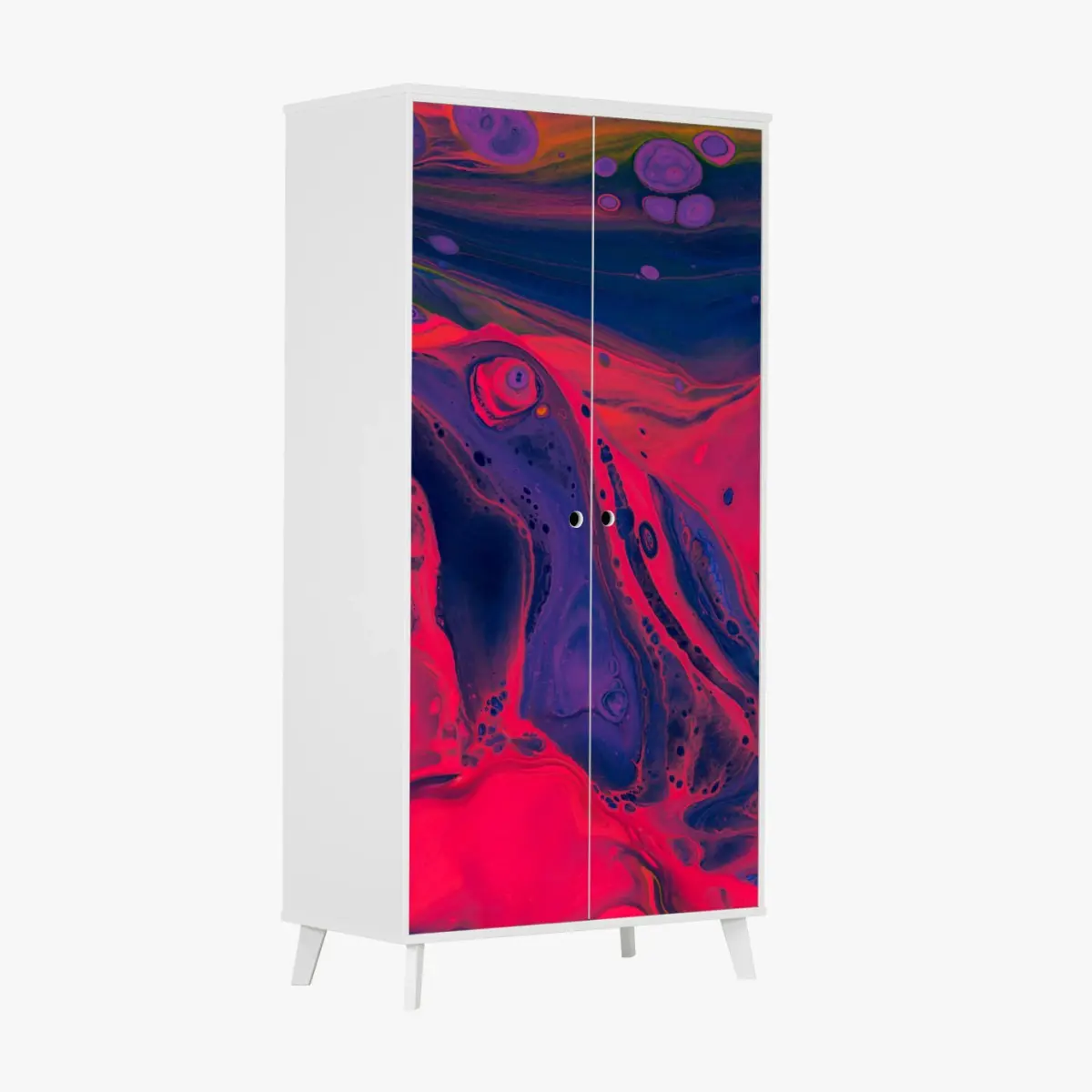 Schrankaufkleber leuchtende pinke abstrakte flüssige kunst – Pixers®
