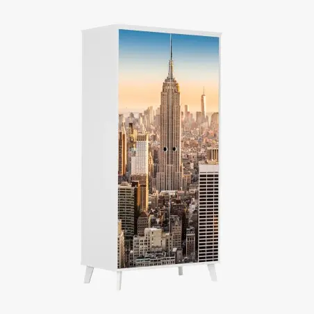 Schrankaufkleber New York skyline bei goldenem licht – Pixers®