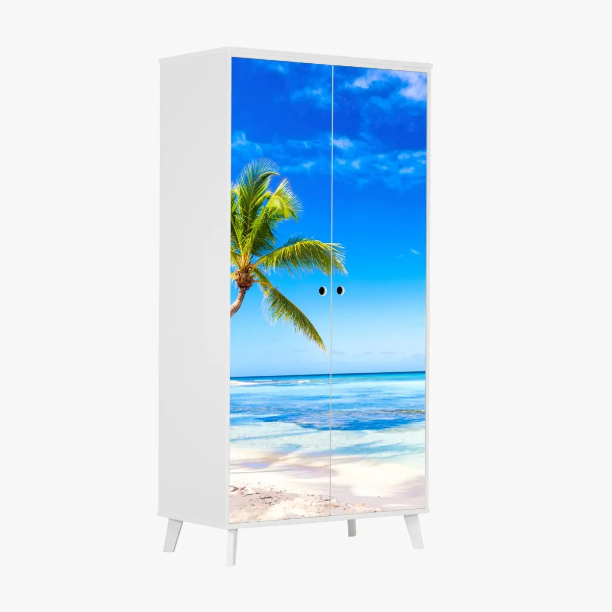 Schrankaufkleber tropischer palmenstrand – Pixers®