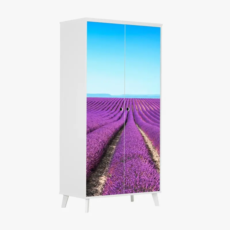 Schrankaufkleber lavendelfelder unter blauem himmel