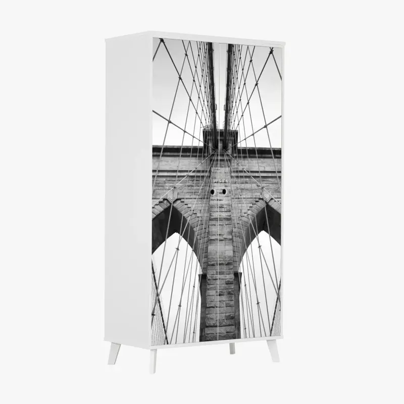 Schrankaufkleber monochrome hängebrücke aus grafischer perspektive